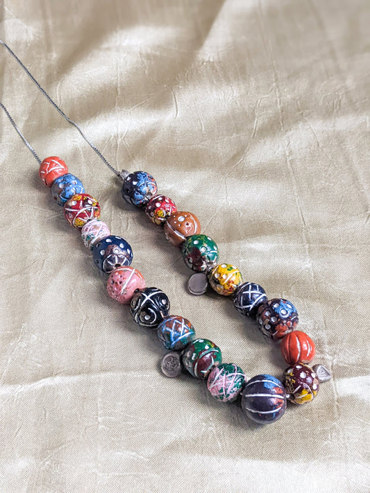 Multicolor stones necklace with silver chain