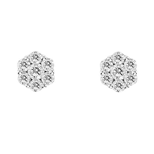 Luis Creations Diamond Cluster Earring Set In 14K